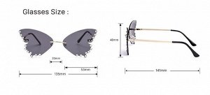 Очки женские солнцезащитные в чехле, стекла в виде крыльев бабочки, цвет желтый