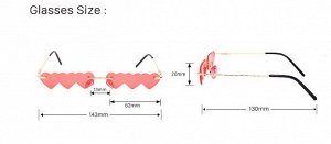 Очки женские солнцезащитные в чехле, стекла в виде трех сердец, цвет желтый