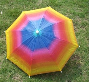 Зонт Радиус составляет около 32 см ,в открытом виде около 53 см
Очень удобное решение для детей и на даче.Зонт одевается на голову, руки свободные.
Волосы сухие, за шиворот не капает.