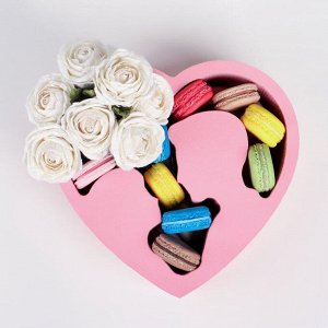 Пенобокс 24?24?10 см кашпо для цветов и подарков &quot;Сердце, влюбленные&quot;, розовый