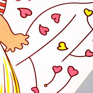 СИМА-ЛЕНД Наклейка пластик интерьерная цветная &quot;Малышка с шариком-сердцем&quot; 50х70 см