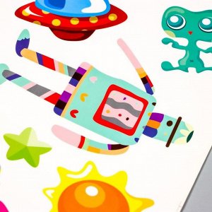 Наклейка пластик интерьерная цветная "Роботы" 50х70 см