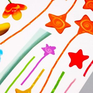 Наклейка пластик интерьерная цветная "Олешки в накидках в горох" 50х70 см
