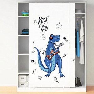 Наклейка пластик интерьерная цветная "Динозавр - Rock & Roll" 60х90 см 6770061