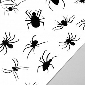 Наклейка пластик интерьерная чёрная "Пауки и паутина" 30х60 см Хэллоуин