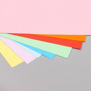Цветная бумага А4 тонированная (набор 8 лист) 8 цв в папке "Путешественник" 80 гр/м2