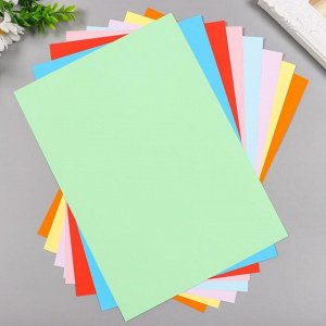 Цветная бумага А4 тонированная (набор 8 лист) 8 цв в папке "Разноцветные квадраты" 80 гр/м2
