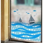 Наклейка пластик интерьерная цветная &quot;Парусники в море&quot; 58х60 см