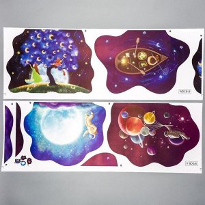 Наклейка пластик интерьерная цветная "Красота вселенной" 30х90 см набор 2 листа