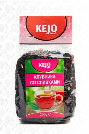 Чай KEJOfoods черный «Клубника со сливками» 200 гр 1/12
