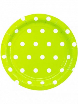 Тарелка бумага Горошек набор 6 шт 17 см цвет светло-зеленый