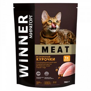 Winner Meat д/кош всех пород Курица 750гр (1/5) | Сухие корма для кошек. Корма для кошек