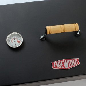 Коптильня двухъярусная "FIREWOOD" с подставкой и датчиком температуры, сталь 1,5мм, 50х30х40