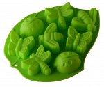 Силиконовая форма для кексиков/конфет в форме жуков, цвет зеленый
