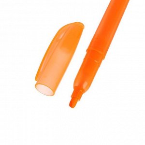 Набор канцелярский 10 предметов (Пенал-тубус 65 х 210 мм, ручки 4 штуки цвет синий , линейка 15 см, точилка, карандаш 2 штуки, маркер-текстовыделитель), цвет персиковый