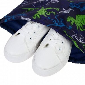Мешок для обуви 420 х 340 мм, Calligrata «Динозаврики», синий