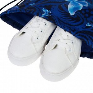 Мешок для обуви 420 х 340 мм, Calligrata МСО-5С, (мягкий полиэстер, плотность 210D), "Бабочки"