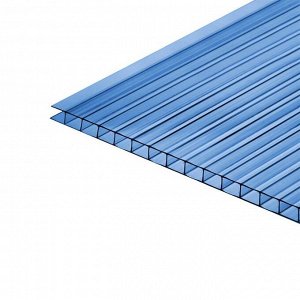 Сотовый поликарбонат, 4 мм, 2.1 x 6 м, УФ, синий