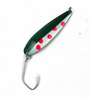 Блесна-колебалка JpFishing Salmon Trolling ST-108(7см, 4.2 гр, зелено-белая, красные точки, белая)