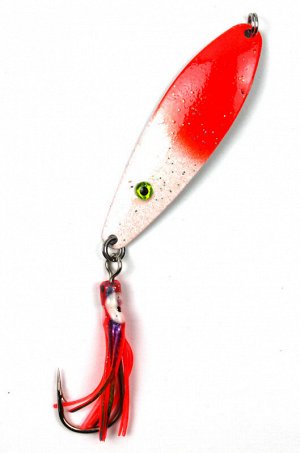 Блесна-колебалка Salmon Trolling ST-307S (7,5см, 5.6 гр, с октопусом, Red/White UV Glow)