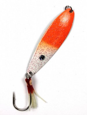 Блесна-колебалка Salmon Trolling ST-309S (7,5см, 5.6 гр, с октопусом, Orange/White UV Glow)