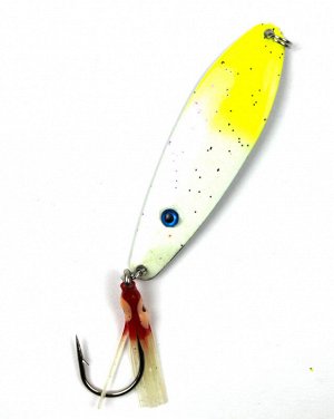 Блесна-колебалка Salmon Trolling ST-311S (7,5см, 5.6 гр, с октопусом, Yellow/White UV Glow)