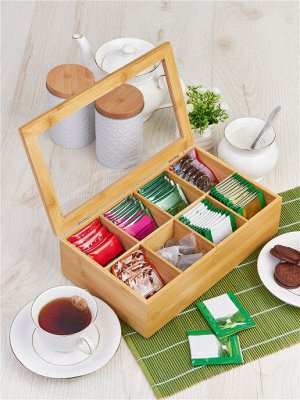 Органайзер для пакетиков чай/кофе бамбук 31,8*19*9см №2, 8