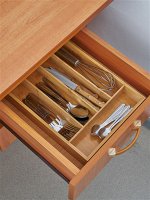 Лоток для столовых приборов бамбук 35,5*25,4*5см