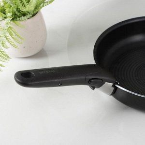 Набор посуды Ingenio Black handle, 3 предмета: сковорода d=22 см, d=28 см, съёмная ручка, цвет чёрный