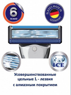 DEONICA® FOR MEN Бритва безопасная со сменной кассетой, 6 лезвий