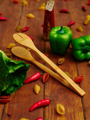 Щипцы кулинарные бамбук 30см №2