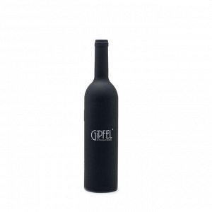 9629 GIPFEL Набор винных аксессуаров из 5 предметов в кейсе в форме бутылки. Материал: пластик, сплав цинка, нерж сталь. Цвет: черный