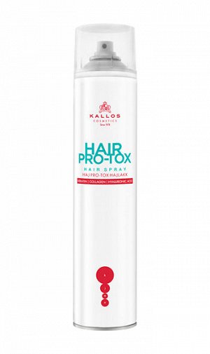 HAIR PRO-TOX Лак для волос обогащеный кератином, коллагеном и гиалуроновой кислотой для естественного блеска и защиты волос."Ботокс для волос" 400 ml