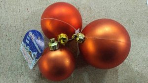 Новогоднее украшение Moranduzzo (Италия) из 3-х пластиковых шаров.