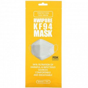 Hwipure, одноразовая маска KF94 (N95 / KN95 / FFP2), 25 штук