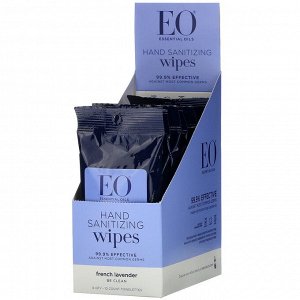 EO Products, салфетки для дезинфекции рук, французская лаванда, 6 шт. в упаковке