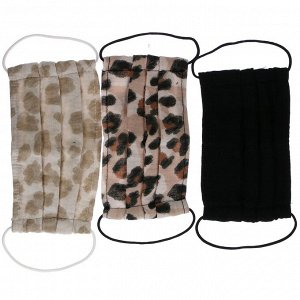 Kitsch, 100% Cotton Reuseable Face Masks, Leopard, 3 Pack