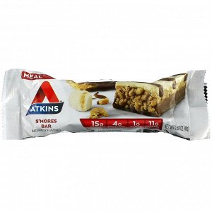 Atkins, Protein Meal Bar, S'mores Bar, 5 Bars, 1.69 oz (48 g)