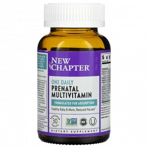 New Chapter, Мультивитамины для беременных One Daily, 30 вегетарианских таблеток