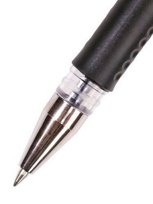 Ручка гелевая с резиновым упором 0,7мм Legend ЧЕРНАЯ, прозрачный корпусм