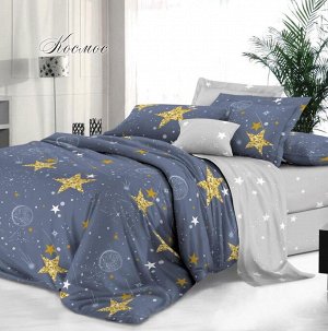 Комплект постельного белья 2-спальный, сатин "Престиж", с Европростыней (Космос)