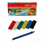 Пластилин 6цв 90г Проф-Пресс со стеком
