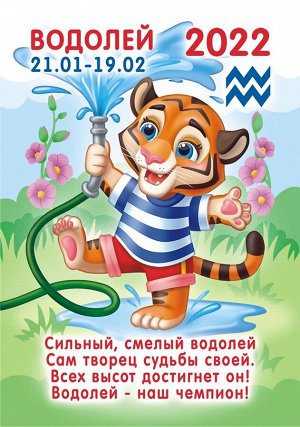 Карманный календарь на 2022 год "Гороскоп Рисованный №2 Водолей"