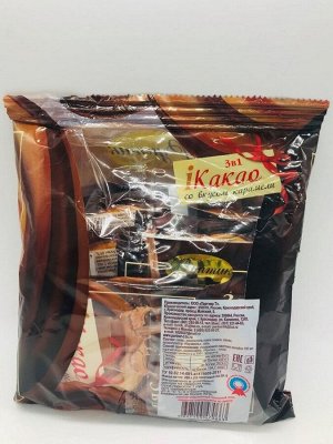 Какао 3в1 «Фунтик» со вкусом карамели 400г (20 пакетиков по 20г)