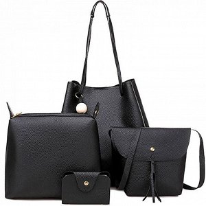 1001-2 черн Комплект сумок женский (26х24х15)