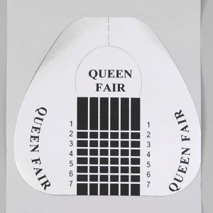 Queen fair Формы для наращивания ногтей, широкие, 500 шт, цвет серебристый