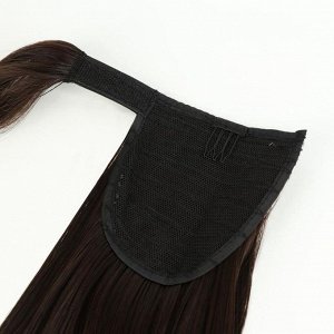 Хвост накладной, прямой волос, на резинке, 60 см, 100 гр, цвет каштановый(#SHT6А)
