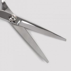 Ножницы парикмахерские с упором, лезвие — 5,5 см, цвет серебряный