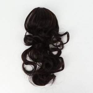 Хвост накладной, волнистый волос, на крабе, 40 см, 150 гр, цвет каштановый