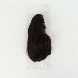 Хвост накладной, волнистый волос, на крабе, 40 см, 150 гр, цвет каштановый